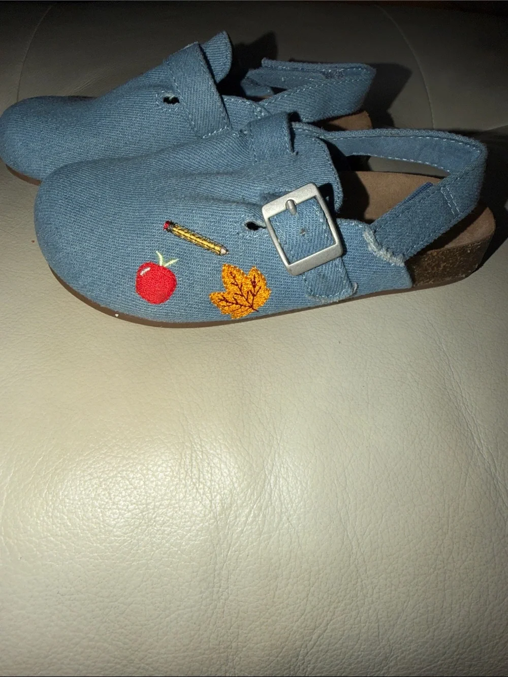 GAP Light Blue Embroidered Mary Jane Kids Shoes